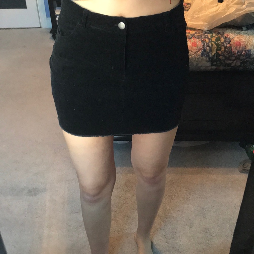 Plain black mini skirt